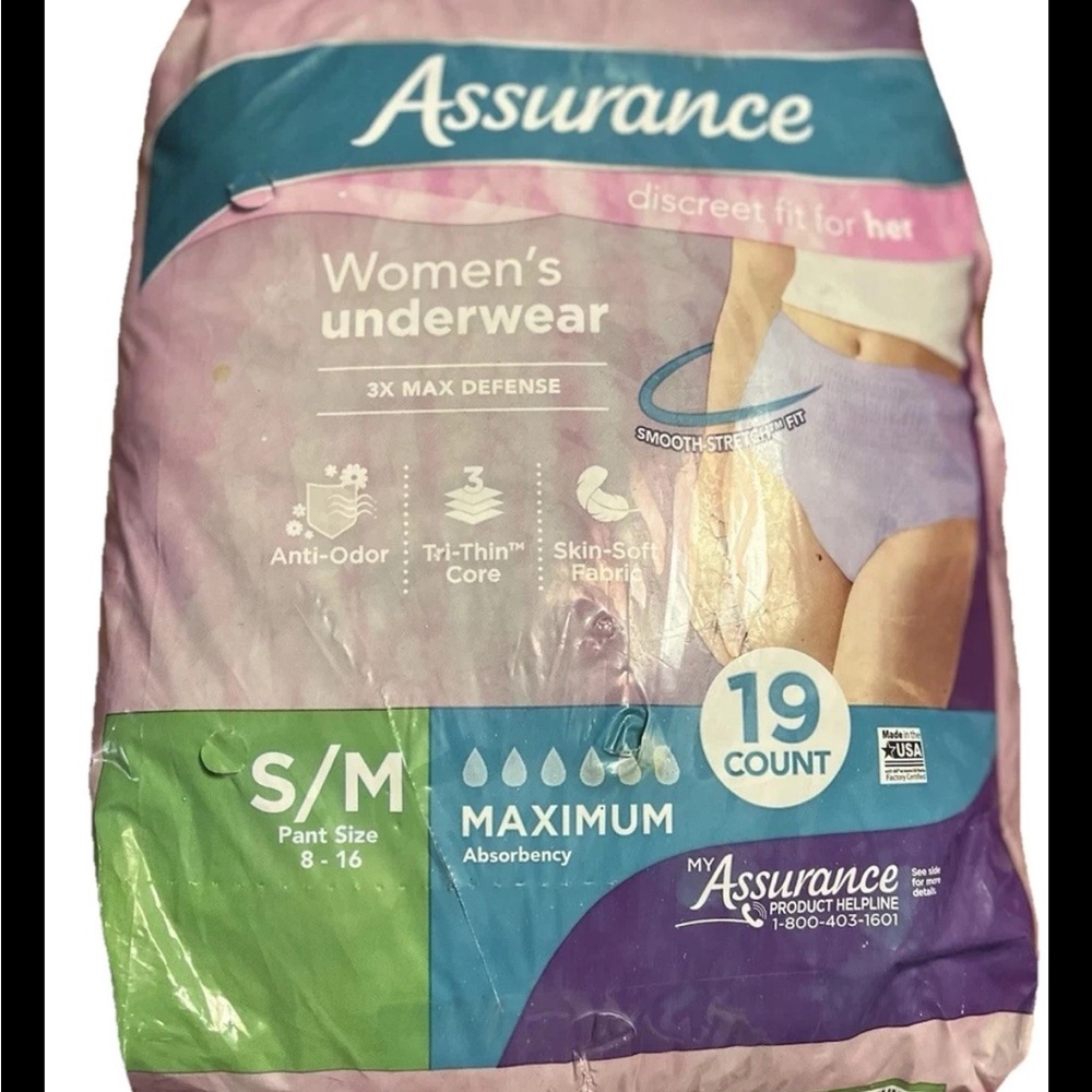 Assurance ~ Women’s ~ Underwear ~ Small - Medium ~ Maximum Absorbency ~ New